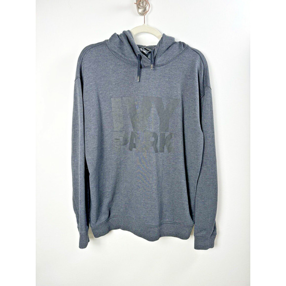 Ivy Park Logo Graphic Athleisure Streetwear Casual Dark Gray Hoodie - Picture 1 of 7